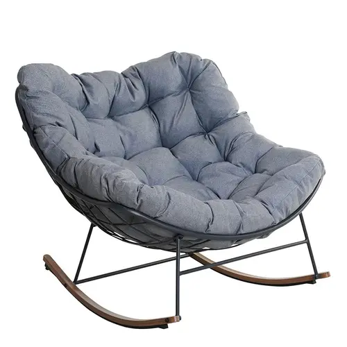 GRANDPATIO E-Coated Large Rocking Chair - Cozy Leisure, Cushioned, Decorative, Fully Padded Modern Outdoor Chair with Thick Cushion & Modern Padded Seat for Porch, Cozy Leisure Chair