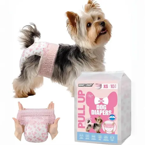 【SohoChic】 Dono Disposable Pull Up Female Dog Diapers, 360° Stretchy Waist Puppy Diapers, Super-Absorbent Doggie Diapers with Rapid-Dry Technology Leak-Proof Design for Doggy in Heat Period,Perfect for SummerVibes and PetLovers#backtoschool