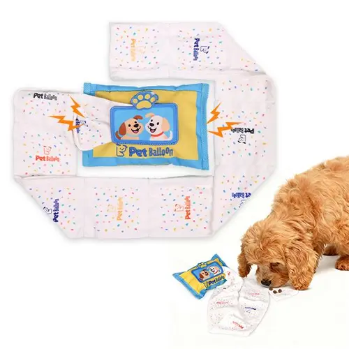 Durable No-Stuffing Plush Snuffle Dog Toy - Wet-Wipe Style Chew Wipes Treat Pockets, Double Squeakers, Extra-Long Tug Design, Interactive Puzzle Food Dispensing Solid Plain Accessory for All Sizes, Plush Toys, Squeak Toy