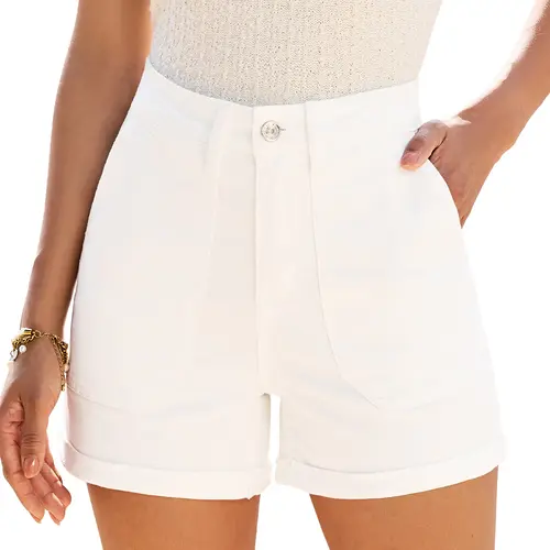 luvamia Jean Shorts for Women Trendy High Waisted Fold Hem 4 Inch Inseam Stretchy Denim Shorts Summer Casual Jorts,back to school shopping