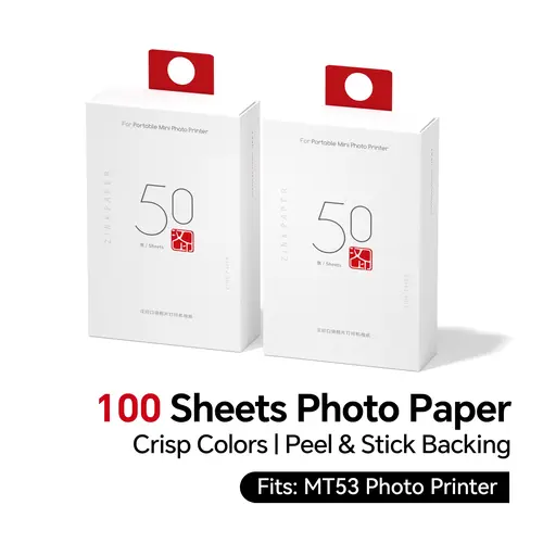 2x3” Photo Paper for HPRT MT53, Peel & Stick, Adhesive, 100-200 Sheets, Bulk Refill,back to school,back to school shopping