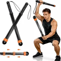RENRUI Cordless Weighted Ropeless Battle Ropes with Adjustable Resistance Springs - Home Workout Gym Equipment, Portable Fit Exercise Equipment for Strength Training & Cardio Workouts, Home Gym, Ropeless Grip
