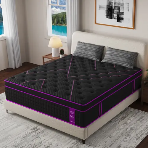 12/14 Inch Gel Memory Foam Mattress Hybrid Pocket Spring Twin Full Queen King Bed Mattress In A Box, Euro Top Medium Firm For Back & Lumbar Support, Individual Pocket Spring Bed For Motion Isolation & Fiberglass Free