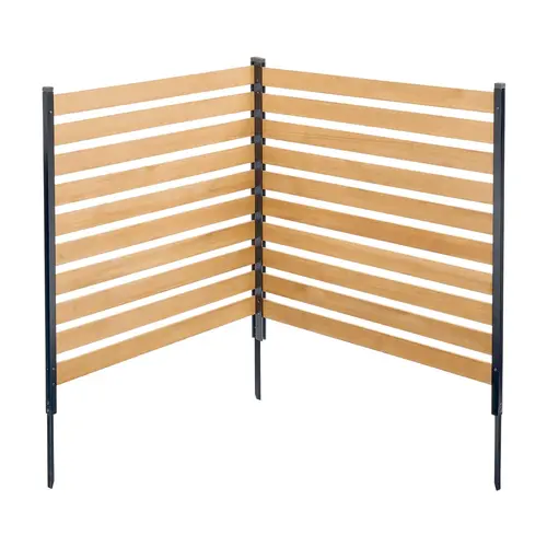 VEVOR Privacy Fence, 2-Panel Expandable 38" W x 42" L Freestanding Slatted Fencing Panels, Trash Bin Hide with Metal Stakes, U/L/Straight Layout, Crack-Resistant, Easy DIY Install, Blends Into Garden Decor, Enhances Privacy for Garden Buildings#SohoChic