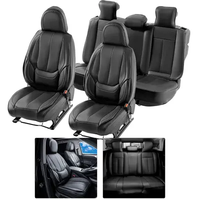 【toolupgrade】VEVOR Seat Covers Universal Car Seat Covers Full Set SeatsFront and Rear Seat13pcs Faux Leather Seat CoverFull Enclosed DesignDetachable Headrest and Airbag Compatiblefor Most Car SUV Truck