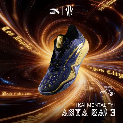 ANTA UNISEX KAI 3 "KAI Mentality" Basketball Shoes Purple Gold Anti-Slip Rebound Sports Shoes Indoor Court Outdoor Court Team Practice Game Day Hoop Shoes Fall Training Kyrie Irving