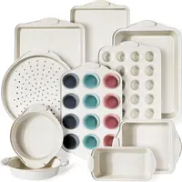 Kikcoin Deluxe 22-Piece Durable Nonstick Carbon Steel Bakeware Set - Comfortable Silicone Handles, 12 Reusable Silicone Cups, BPA-Free, Easy Clean, Oven Safe for Cake Baking, Beginner-Friendly Kitchen Supplies