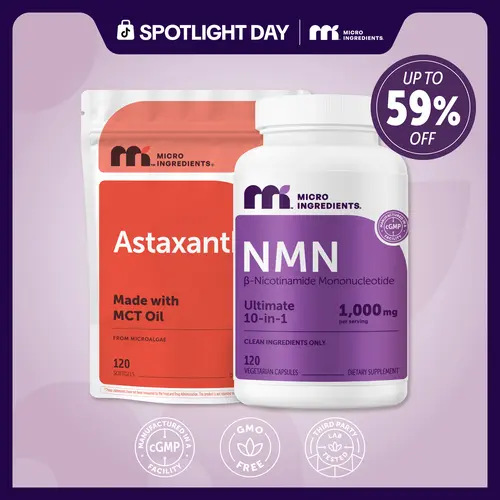 Brooke's Anti-Aging Bundle: NMN Complex 1000mg 120 Capsules & Astaxanthin 12mg 120 Softgels