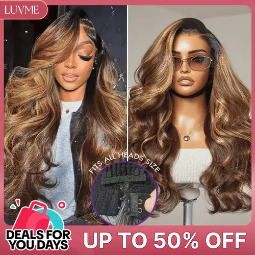 LUVME Loose Body Wave Glueless Wig Blonde Highlight 7x6 Closure HD Lace Ready To Go #DealsForYouDays