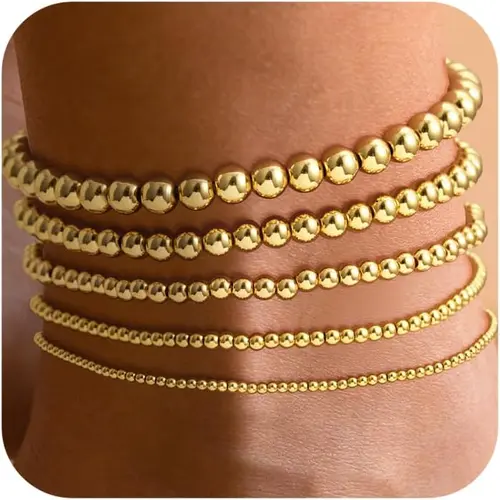 FREEKISS 5Pcs Ankle Bracelets For Women Pack Stackable Link Anklets Set Layered Cute Summer Beach Anklets Gift Teen Girls For Fashion outdoorfun Trendy Fashionable Accessories Wearable Jewelry