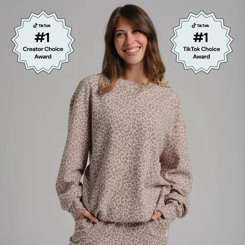 Comfrt | Waffle Lounge Long Sleeve | Crewneck Lightweight Cotton Blend Textured Lounge Top
