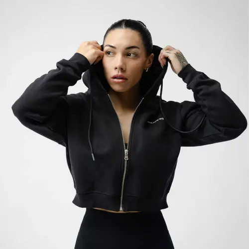 Gymreapers Ultra-Soft Skull Cropped Hoodie Womenswear Comfortable Women Sweaters Fleece Tops Cotton Polyester Long Sleeve