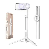 KraftGeek Magstand Selfie Stick Tripod - Max Height 64" Magnetic Phone Mount, MagSafe-Compatible for iPhone 17, Pixel 10, MagSafe Cases, Metal Ring Mount Phones, Anti-Slip Silicone Pads, Recording Gear, Optional Add-On Haloglow Light