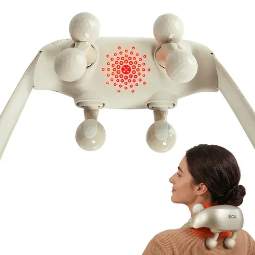 SKG H7 Ultra Neck Massager with Heat - Deep Tissue Shiatsu, Cordless Handheld Neck Shoulder Relaxer, Compact Rechargeable Cervical Massage Device for Pain Relief, Portable Perfect Gift, Cervical Massage Devices, Compact Rechargeable Massage Devices,sohoch
