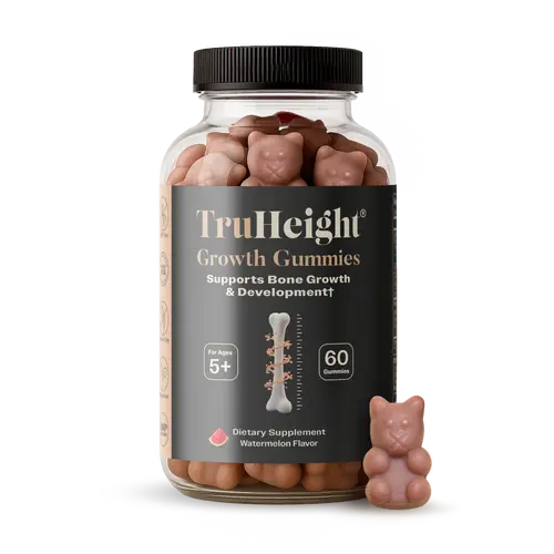 TruHeight Growth Gummies - Natural Growth & Development Supplement for Kids & Teens, Vitamin D, K, Calcium Bone Strength Vitamins, Picky Eater Ages 5+