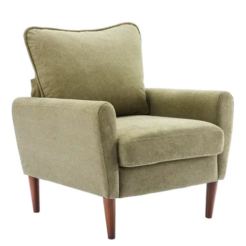 Sweetcrispy Fluffy Lounge Accent Chair - Plush Supportive-Sitting Indoor Furniture with Sturdy Wood Legs for Living Room, Living Room Decor & Bedroom, Living Room Furniture