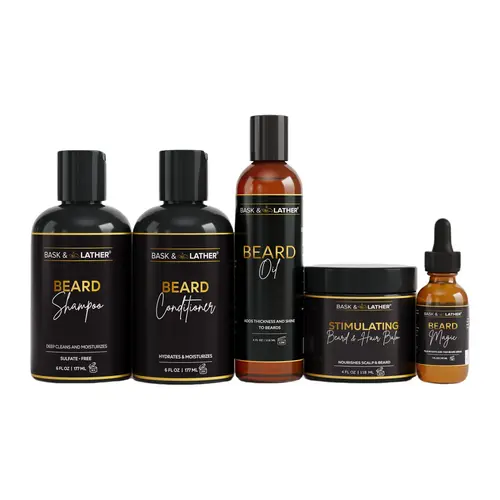 Men’s Healthy Hair and Beard Starter Kit Nourishing Shampoo, Conditioner, and Gentle Shea Butter Blend Balm Hydrating Set. Gift | Men's self-care