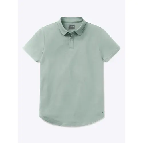 Cuts Men's Traditional Fitted AO Polo Shirt - Small, Polyester-Cotton-Spandex Fabric, Curve Hem, Wrinkle-Resistant, Anti-Pilling, 4-Way Stretch Menswear Sports Top, Original, Sneakers