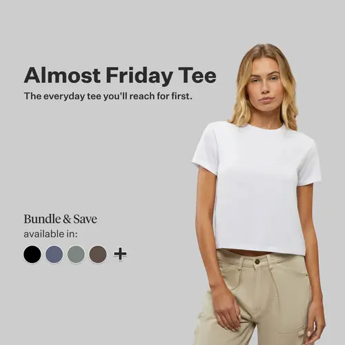 Cuts Women's Short-Sleeve Everyday Casual Tee - Classic-Fit PYCA Pro Smooth Soft Stretch Crew Neck Top, Wrinkle-Free Polyester-Cotton Blend, Pairable with Joggers