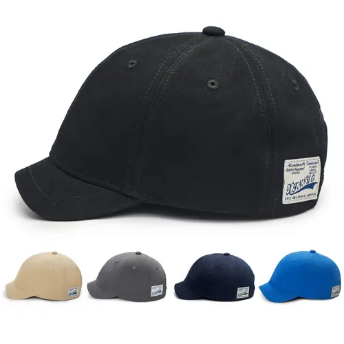 Unisex Vintage Cotton Dad Baseball Cap - Low Profile, Short Brim, Woven Patch, Nylon Strap, Adjustable Fit, All Seasons Sports Headwear for Everyday Casual Wear, Mens Hats