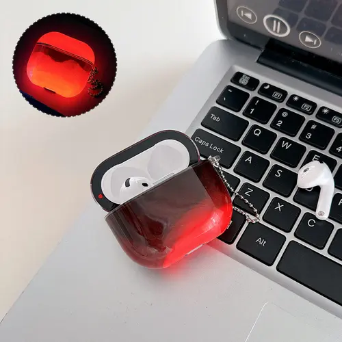 For Apple AirPod Case for AirPods 4/3/2/1 Pro 3 2 Pro 1st Earbuds Cover - Glow in Dark Luminous Quicksand Shock Absorbing and Enhanced Protective Cute Sparkle Liquid Funny Creative Hard Clear Night Glowing Sand Earphone Case with Keychain#MothersDayGift,,