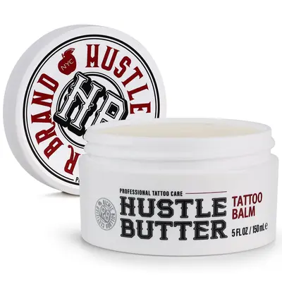 Hustle Butter  5oz Tattoo Balm For New & Older Tattoos - Safe While Healing - Moisturizes and Rejuvenates Tattoo Aftercare Cosmetics