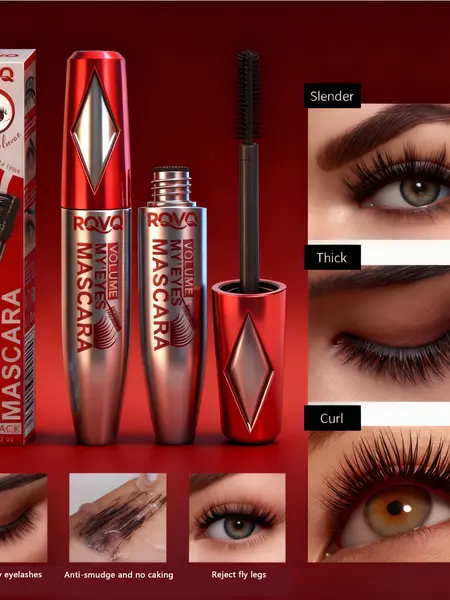 Mascara Silky Buildable Formula 24HR Lift Slender Thick Curl Anti-smudge No Caking Reject Fly Legs