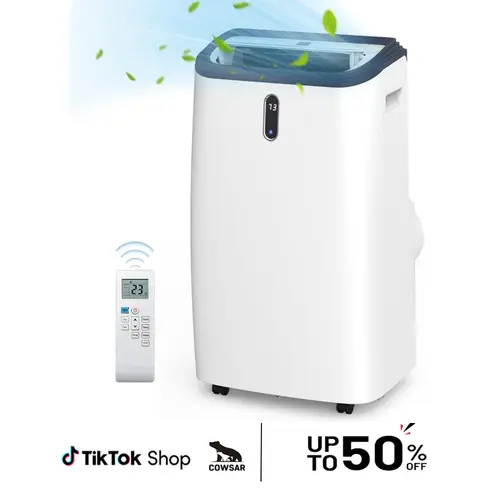 COWSAR 12000BTU-14000BTU Portable Air Conditioner,Portable AC Unit for Room Cools up to 550 Sq.ft-700 Sq.ft, 3 in 1 Air Conditioner Portable with Cooling& Dehumidifier&Fan,Remote Control,24Hrs Timer,3 Fan Speed
