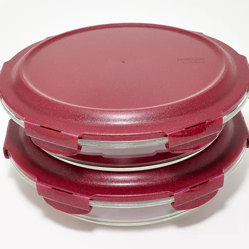 LocknLock Set of 2 Glass Pie Baking Dishes