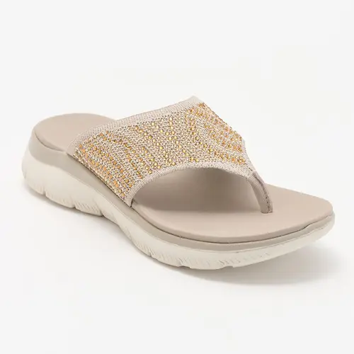Skechers Summits Vegan Embellished Knit Thong Sandals