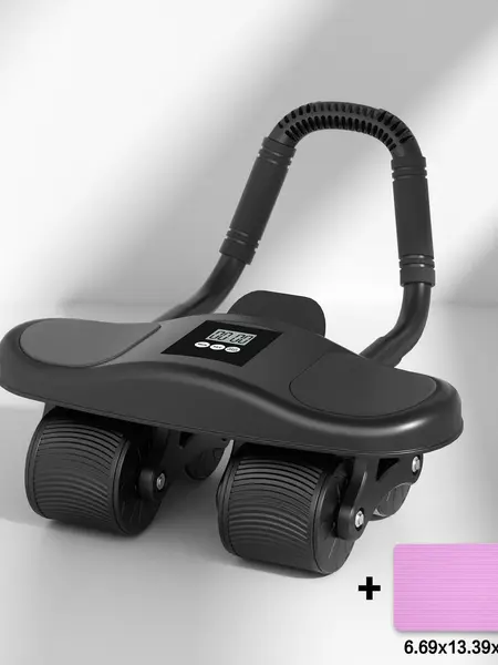HXD-ERGO ab Roller Automatic Rebound Roller with Mat – Home Equipment, Roller Wheel with Timer for Side-to-Side & Forward Motion