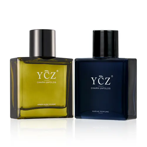 [YCZ] Midnight Marine & Amber Glow Gentleman Duo Set - 1.7oz Men’s EDP Cologne, Aromatic Marine-Fruity Chypre Scent, Magnetic-Sensual Bold Commanding, Long-Lasting Men's Cologne for Adults, Daily Wear, Business Meetings (Single Item, 1 to 1.9 fl oz), Perf