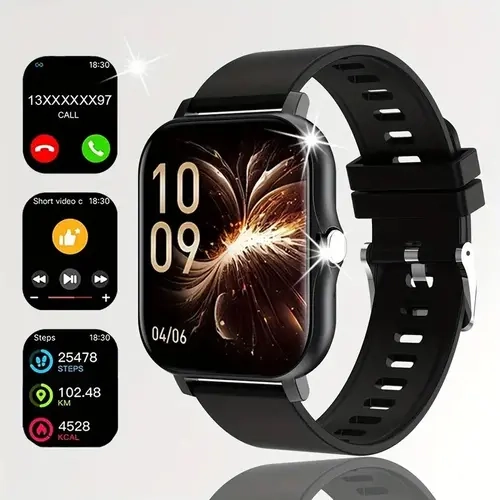 Digital Smartwatch - Android/IOS Wearable Device with Bluetooth Wireless Calling/Dialing, Call Reminders & Rejection, Touchscreen HD Display, Multiple Sports Modes, Music Player (Ideal for Father's Day Occasion),sohochic