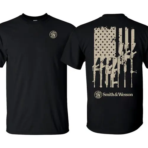 American Flag Rifles T-Shirt, Tactical Firearms Graphic Tee, Top Menwear, Unisex Cotton Shooting & Hunting Gear, Gift for Gun Enthusiasts.,sohochic