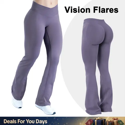 [REGULAR LENGTH] GYMER Vision Flares Fitness BBL Leggings Gymwear Activewear Women Seamless Pants Butt Lifting Crossover V-shape Gym Sportswear Bottoms Athletic Trousers Fitness Clothes Activewear For Fitness