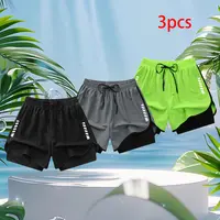 Women’s 3-Pack Summer Lightweight Quick-Dry Double-Layer Athletic Shorts,summerwins,summeroutfits,vacationoutfits,beachoutfits,back to school shopping Athletic Casual Shorts Active Athletic Shorts