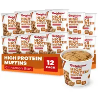 Bootylicious Protein Muffin, Cinnamon Bun, 12-Pack | 25g Protein, High Fiber, 7g Net Carbs*, 200 Calories or Less