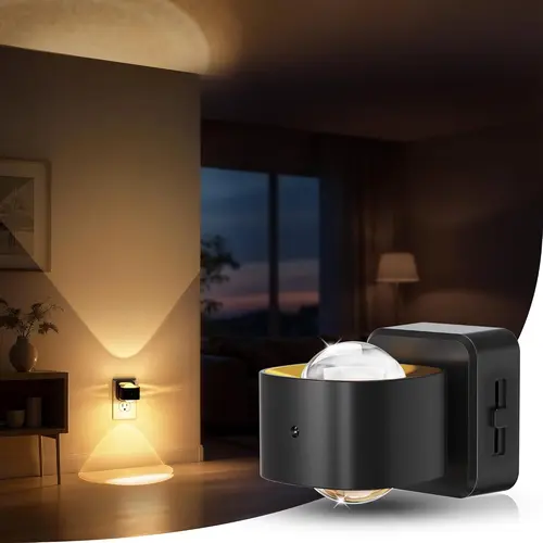 DORESSHOP 180° Rotatable Night Lights  Projector, Plug into Wall, Soft Warm Lighting for Hallway, Garden, Party,dorm essentials,home decor,home essentials,camping essentials SohoChic