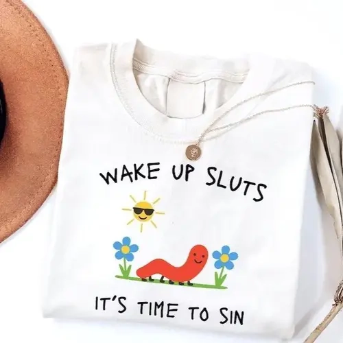 Wake Up Slts T-Shirt funny animal shirt meme graphic tee sarcastic t-shirt cursed tshirt unhinged humor top viral t-shirt,back to school,back to school shopping Breathable Cotton Tee Artwork Tee