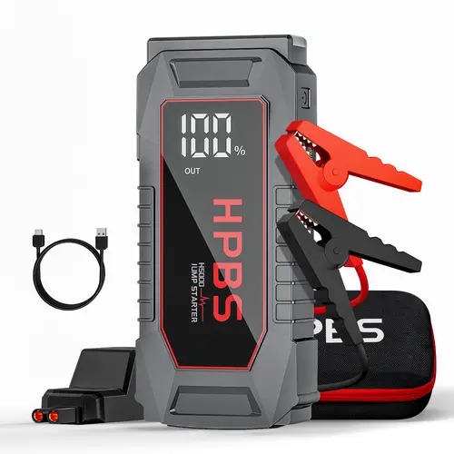 HPBS 5000A Portable Car Jump Starter with 3'' LCD display and Power Bank, Car Battery Booster for 12V Vehicles, Start Dead Battery for Cars,SUVs,Motorcycles, Trucks,With Emergency LED Light, Father's Day Gift for Men, Car Accessories, Men's Accessories,to