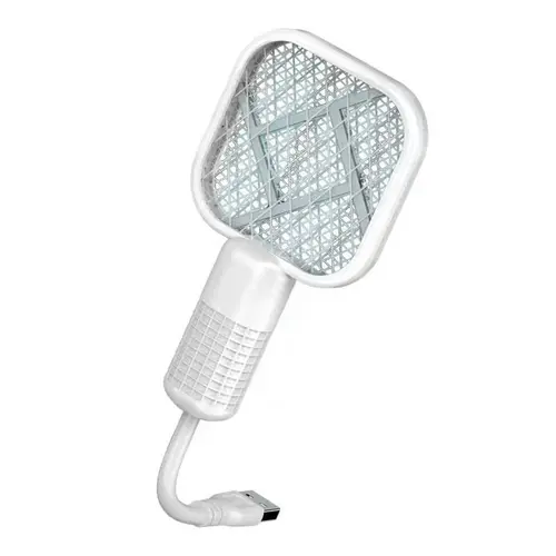 1/2PCS USB Mini Portable Mosquito Zapper – 2-in-1 Bug Killer Bat with UV-A Light Protector, USB-Powered LED Lamp Indoor Mosquito Trap, Compact Travel-Friendly Design, Quiet Effective Operation, Ideal for Bedroom, Camping & Office Use