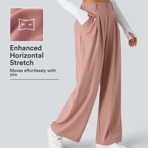 Halara Flex™ High Waisted Pocket Wide Leg Waffle Work Pants #BackToSchool