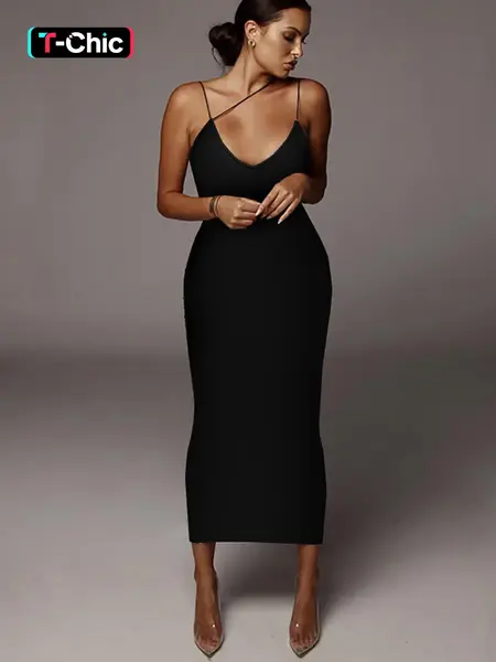 Women's All Over Leopard Print Asymmetrical Cami Dress, Elegant Party Apparel Sleeveless Spaghetti Strap Bodycon Dress for Party Club Night Out, Fashion Sundress, Ladies Summer Clothes, Midi Dress