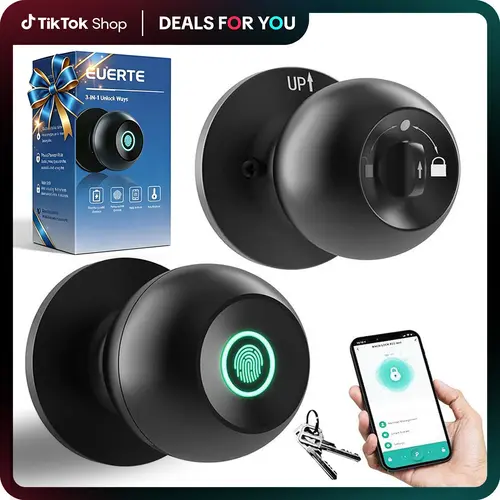 [Deals for You Days] Fingerprint Smart Lock,Keyless Entry Door Lock,1 Count Smart Door Knob with APP,Biometric Lock Great for Bedroom,Garage,Apartment,Room Accessories, Springtok, Dealsforyoudays,FathersDayGift toolupgrade