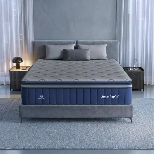 SN SWEET NIGHT Cooling Hybrid Mattress - Ergonomic, Motion-Isolate Bed, Box Spring Ready, Fits Any Base, Affordable Luxury for Back to School,sohochic