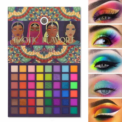 48-Color Eyeshadow Palette - Highly Pigmented Matte, Metallic & Neon Color Eyeshadow for a Complete Makeup Transformation & Perfect Smokey Eye, Cosmetic, Exotic Flavors, Highly Pigmented Palette,back to school,sohochic