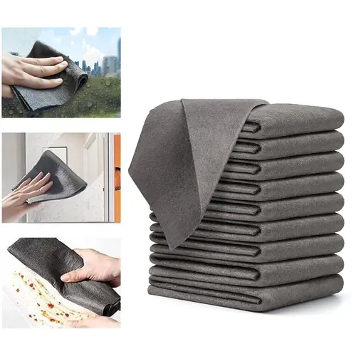 10 Counts Thickened Magic Cleaning Cloth, Microfiber Streak Free Cloth, Reusable Magic Fiber Towels Rags, Cleaning Cloths With Multipurpose Use, Miracle Cloths For Glass, Kitchen And Vehicle Windows,dorm essentials,home essentials,toolupgrade