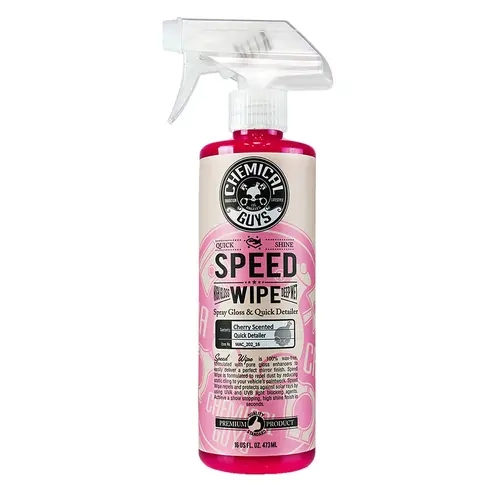 Chemical Guys Speed Wipe Quick Detailer 16oz Mist Spray Bottle - Exterior Cleaner Protectant for Cars, Motorcycles - Removes Dirt, Dust, Reduces Static Cling, Adds UV Protection, Streak-Free High Gloss for Paint, Chrome, Trim, Bumpers, Microfiber Towel