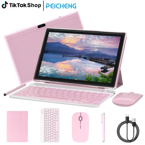 【tiktokshopbacktoschool】10.1-inch Android 16 Tablet, 6GB physical RAM, 128GB ROM (1TB Expandable Max), Octa-Core, 2.2GHz, Dual Cameras 2MP+8MP, 6000mAh Battery, All-in-One with Keyboard, Mouse, Stylus, Case & Cable, DealsforYouDays,back to school,sohochic