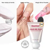 [Exclusive to TTS]Beetles Solid Nail Glue Gel Hands-Free, Tipex Nail Glue Gel for Acrylic Nails Extension, Press On Nails, 3D Nail Art, Soak off UV & LED, Beginner Friendly Long Lasting DIY Home Manicure, Odor-Free